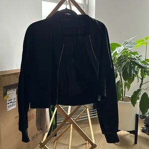 Zara satin black bomber jacket, size medium